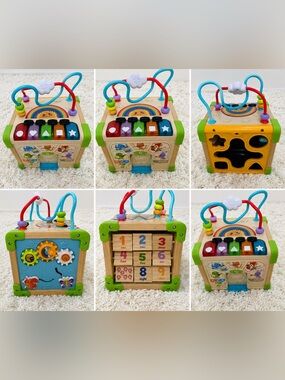 LeapFrog Touch & Learn Activity Cube Wooden Musical Learning Toy Working